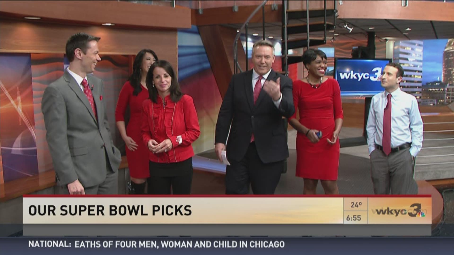 Feb. 5, 2016: Who will win Super Bowl 50? See who each member of the WKYC morning team has picked to win Sunday's big game between the Broncos and Panthers.