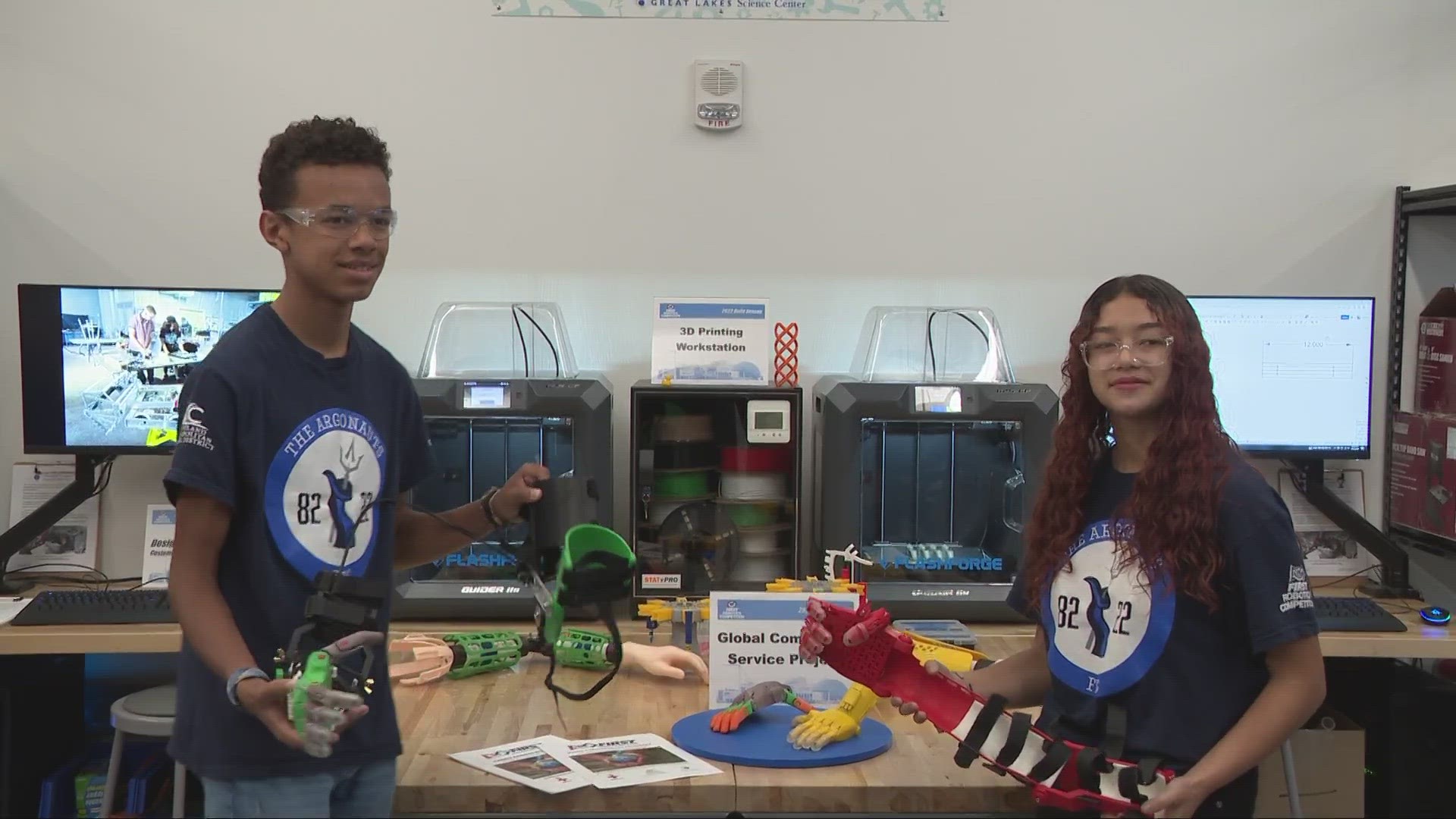 Three students from the Great Lakes Science Robotics Initiative created a project making hands for kids in need.