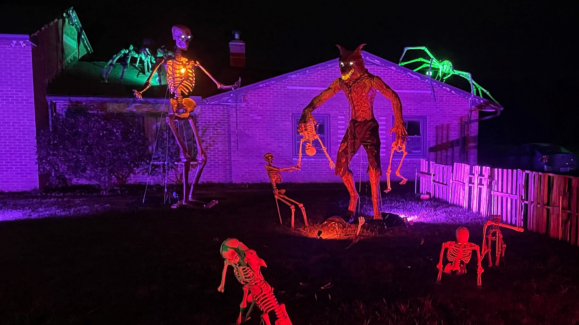 Raymond Daniel sent us this footage of his spooky walk-thru Halloween display on Laver Road in Mansfield.