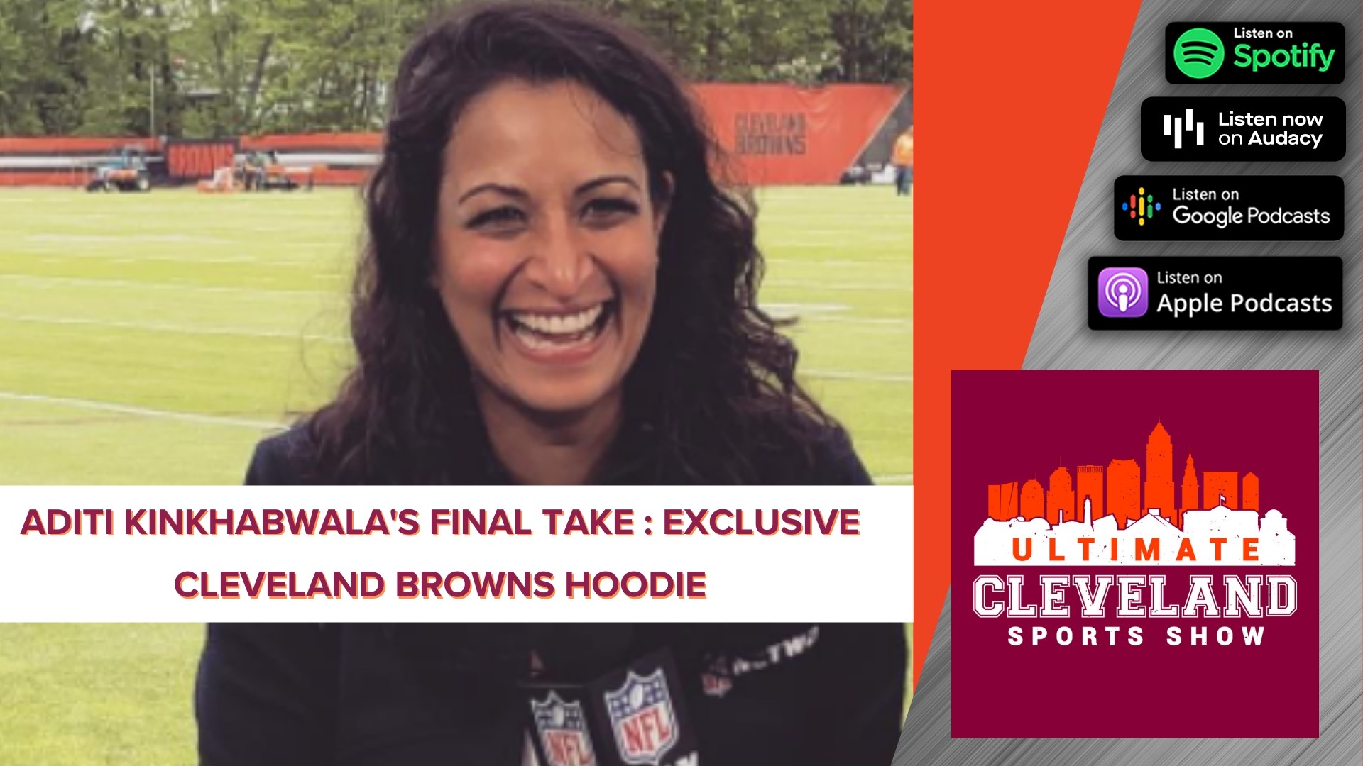 Aditi explains the story behind her exclusive Cleveland Browns hoodie that is not available on the market.
