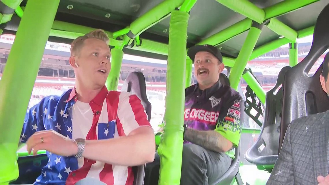 3News' Austin Love goes for adrenaline-pumping ride in Grave Digger as Monster Jam returns to Cleveland Browns Stadium