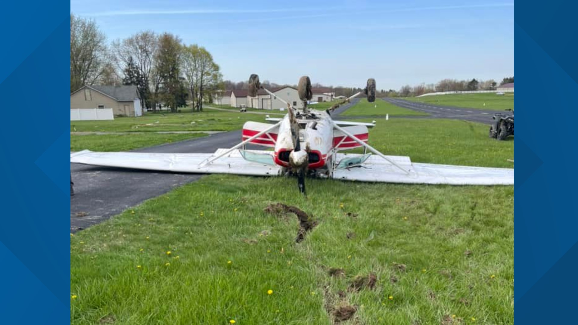 Authorities say the plane was attempting to land at Skypark Airport went it went off the runway before flipping over on its roof.