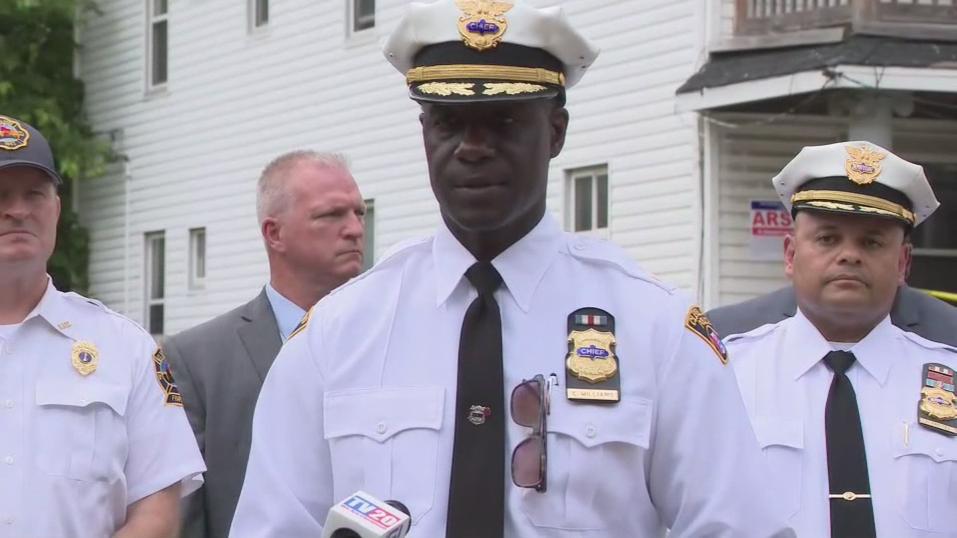 Cleveland Police Chief Calvin Williams discusses the arrest of Armond Johnson for a quadruple homicide in the Slavic Village neighborhood.