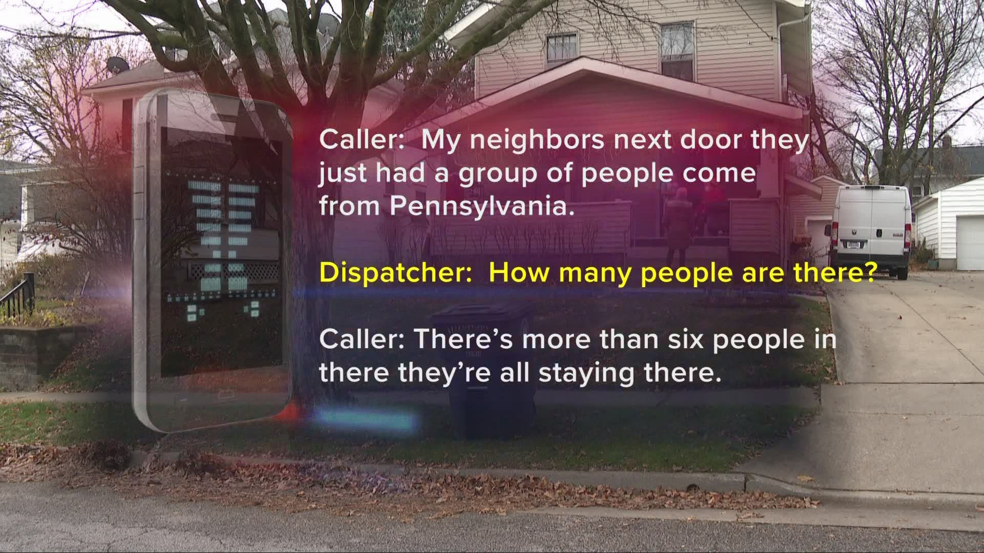 Audio shows neighbors call over large gatherings, no masks, but no citations have been issued. Rachel Polanksy has more details.