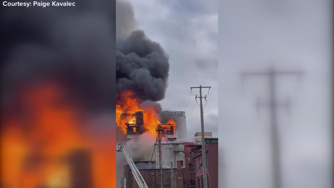 'Large structure fire' in downtown Kent