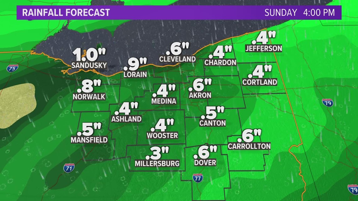 Cleveland weather forecast Sunday soaker on the way