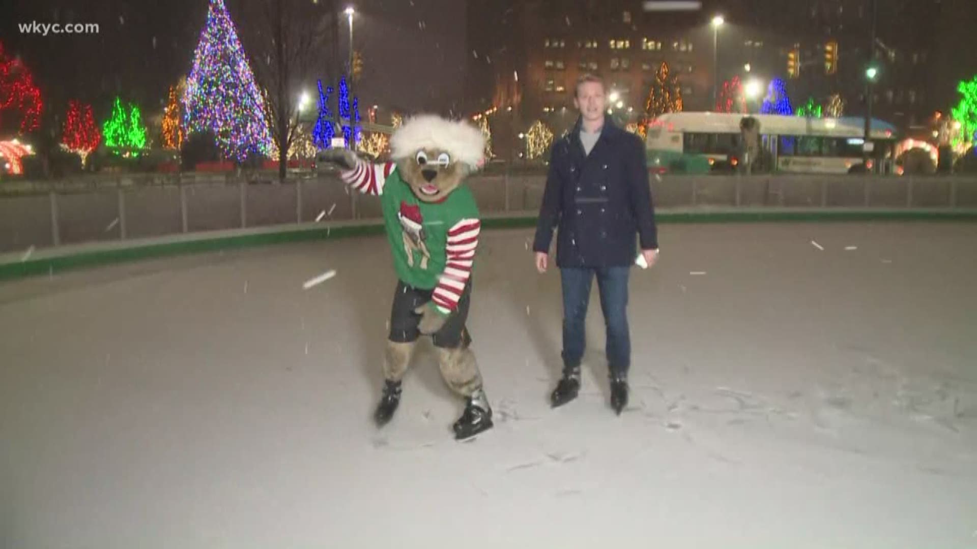 Austin Love checked out Public Square's ice rink ahead of WinterFest... and a special guest stopped by.