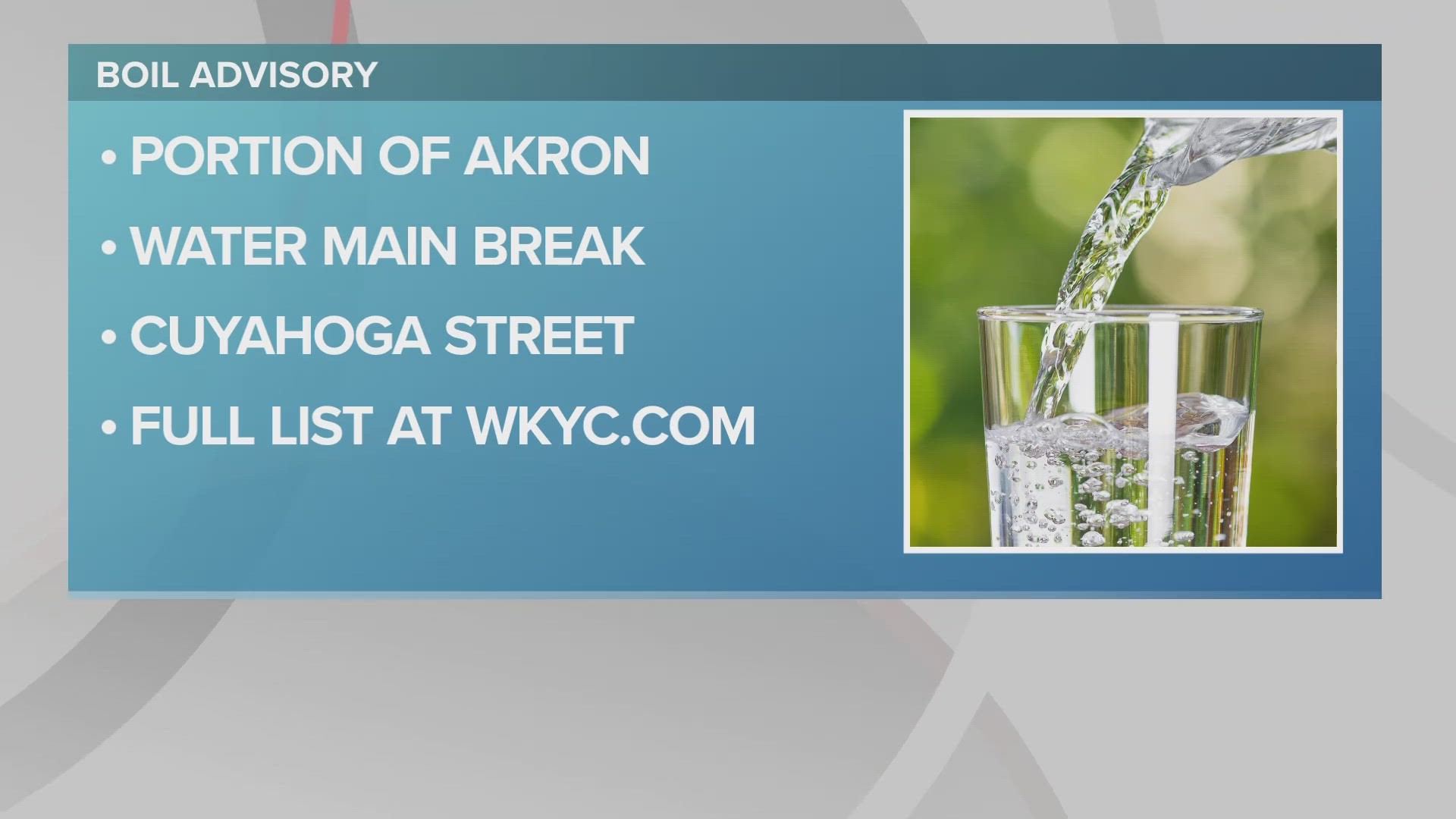 The advisory is impacting nearly 1000 addresses across Akron.