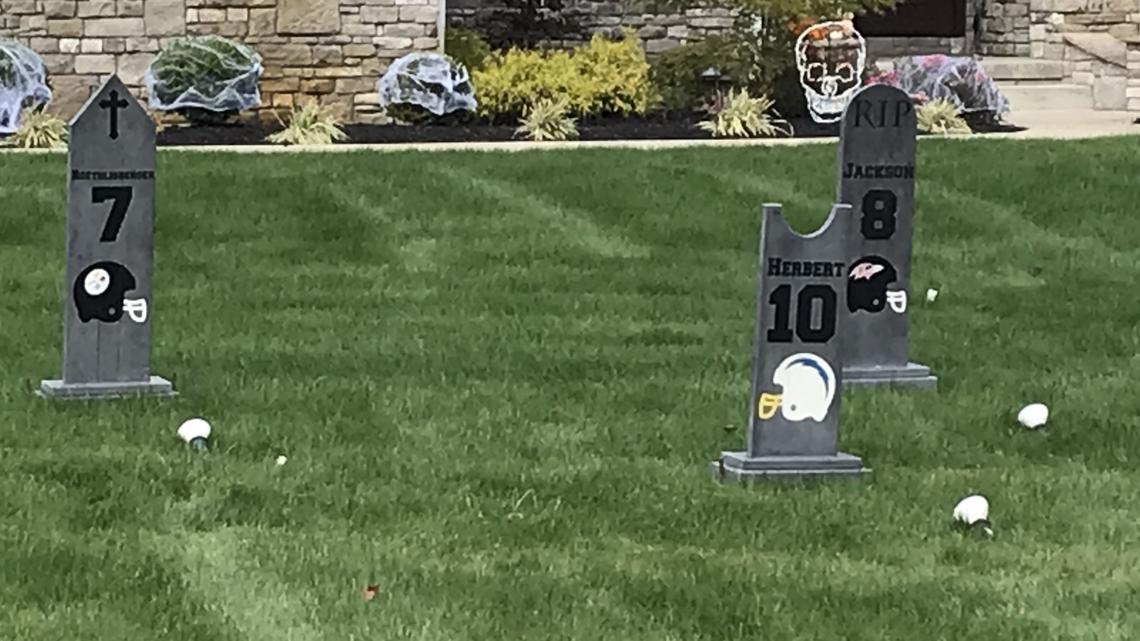 Myles Garrett Has a Joe Burrow Skeleton in Front of His House