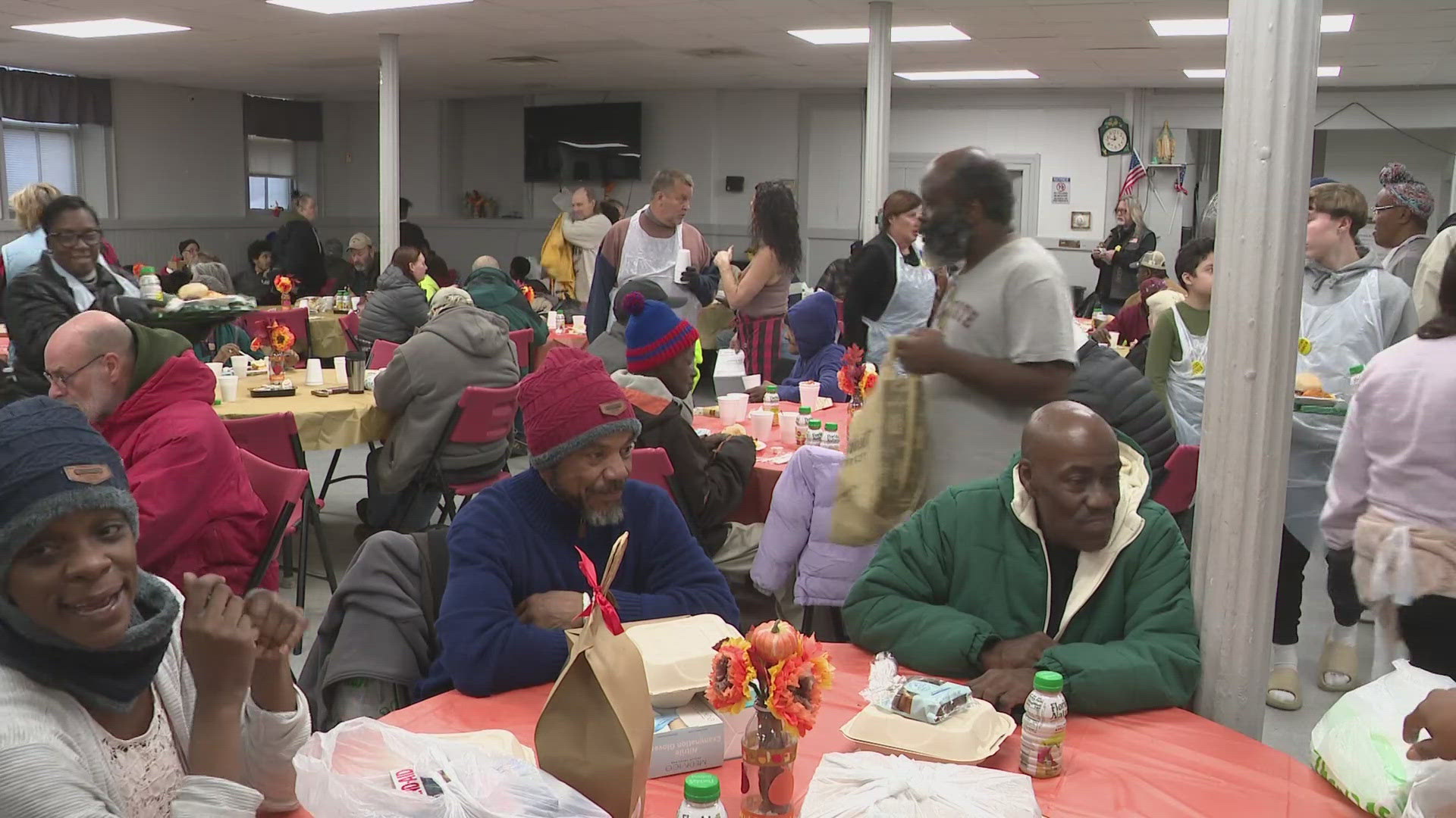 The hunger center and Catholic Charities gave out hundreds of free meals in person and thousands more via delivery.