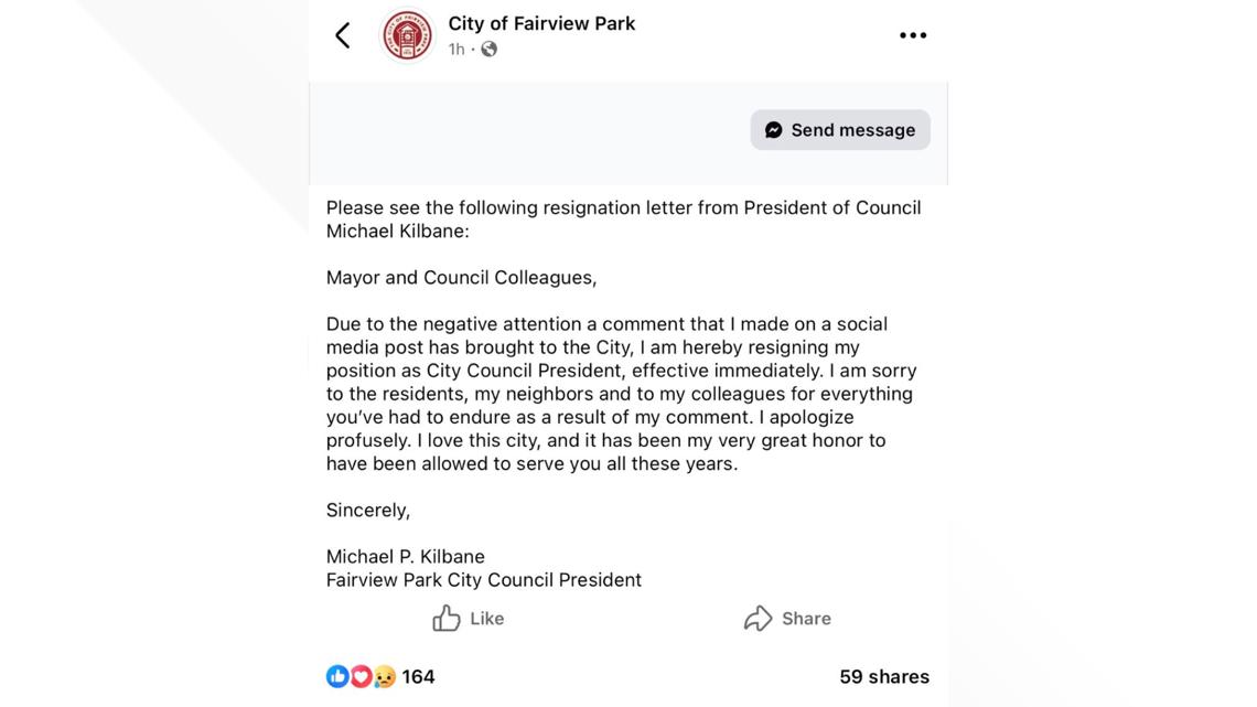 Fairview Park Council Head Resigns Over Social Media Comments on
