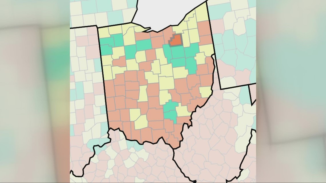 Several Northeast Ohio counties rise to CDC's 'high' community level for COVID-19