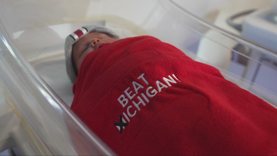 Ohio State fans at birth: Babies born at Wexner Medical Center get 'Beat Xichigan' blankets