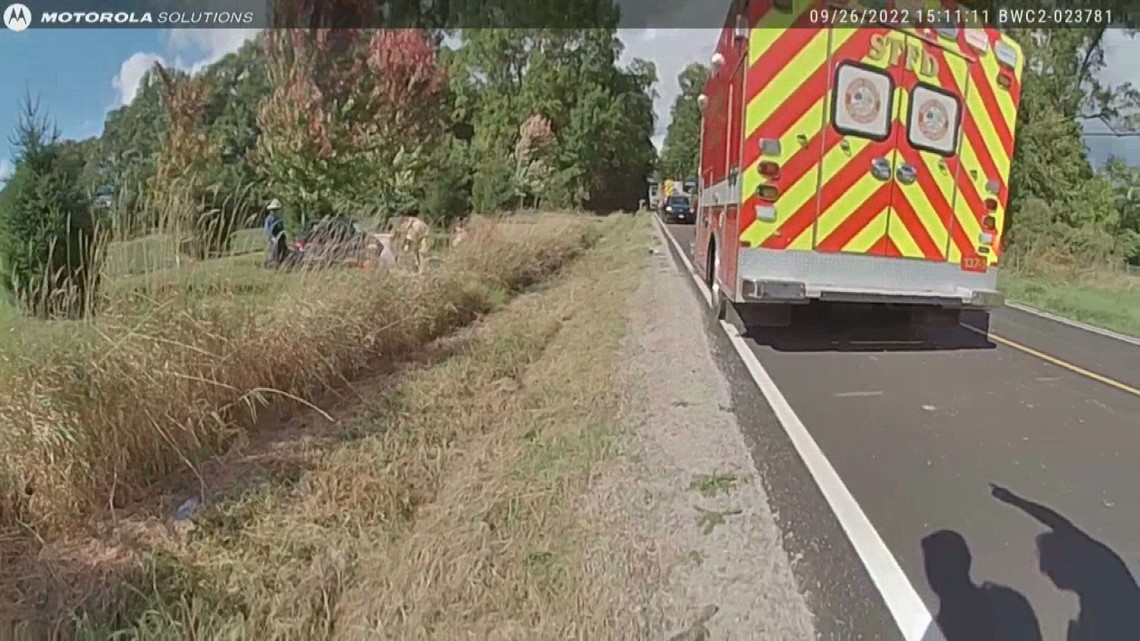 RAW VIDEO | Bodycam shows Myles Garrett after crashing his car in Medina County