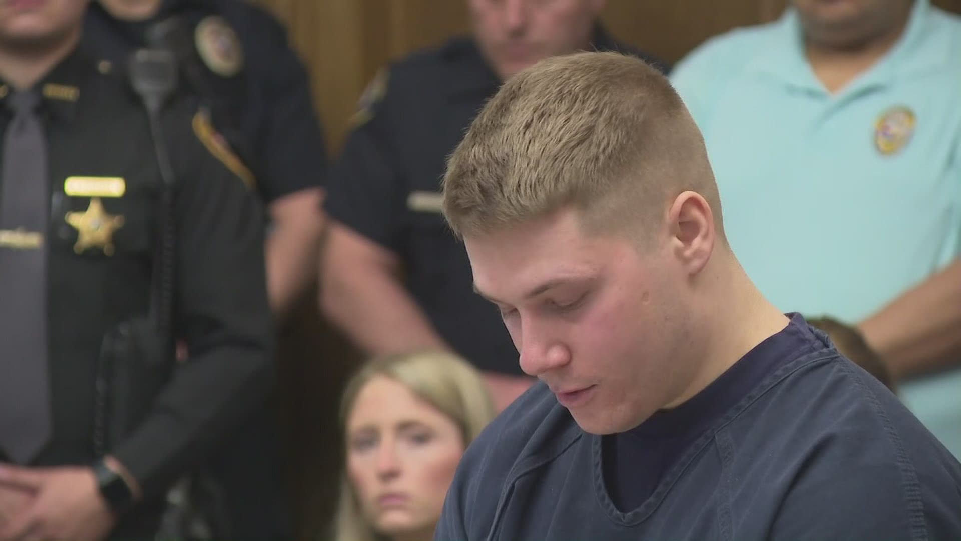 April 12, 2019: Brian Anthony offered a statement at his sentencing hearing in which he apologized for his actions that caused the death of Mentor police officer Mathew Mazany.