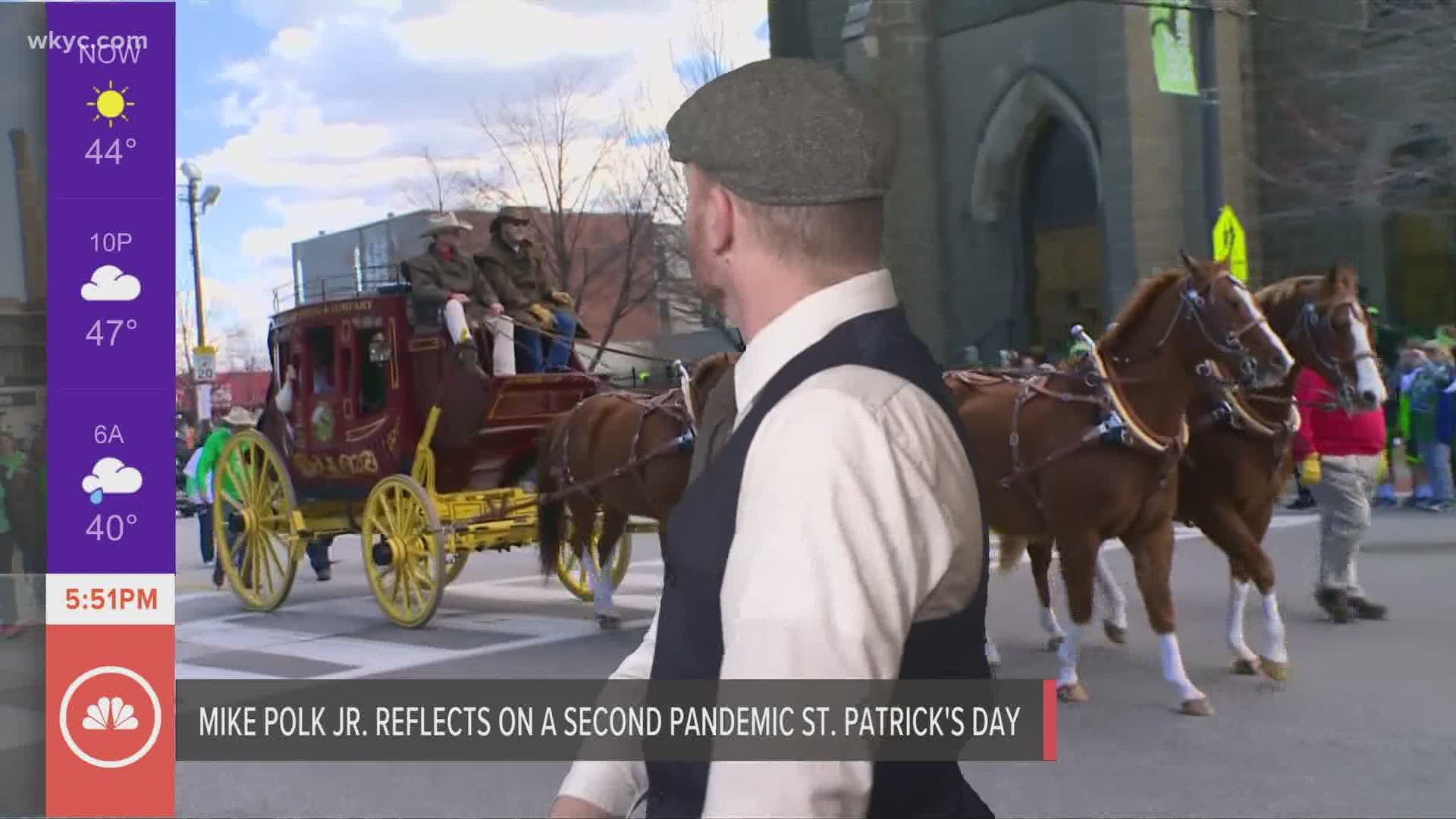 'For those keeping count, we'll only have missed one July 4th, one Christmas and one Thanksgiving but two St. Patrick’s Days! "Luck of the Irish," my shillelagh."'