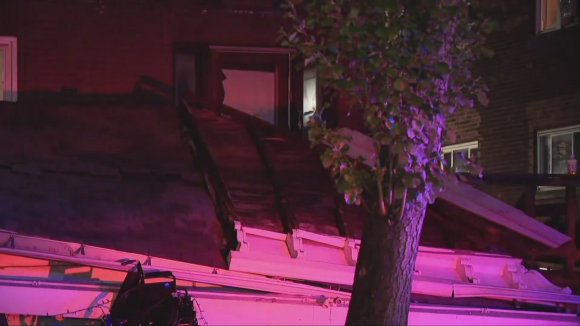 Officers responded to a call of a roof collapsing at a house in the 60 block of East 13th Avenue around 7:40 p.m.