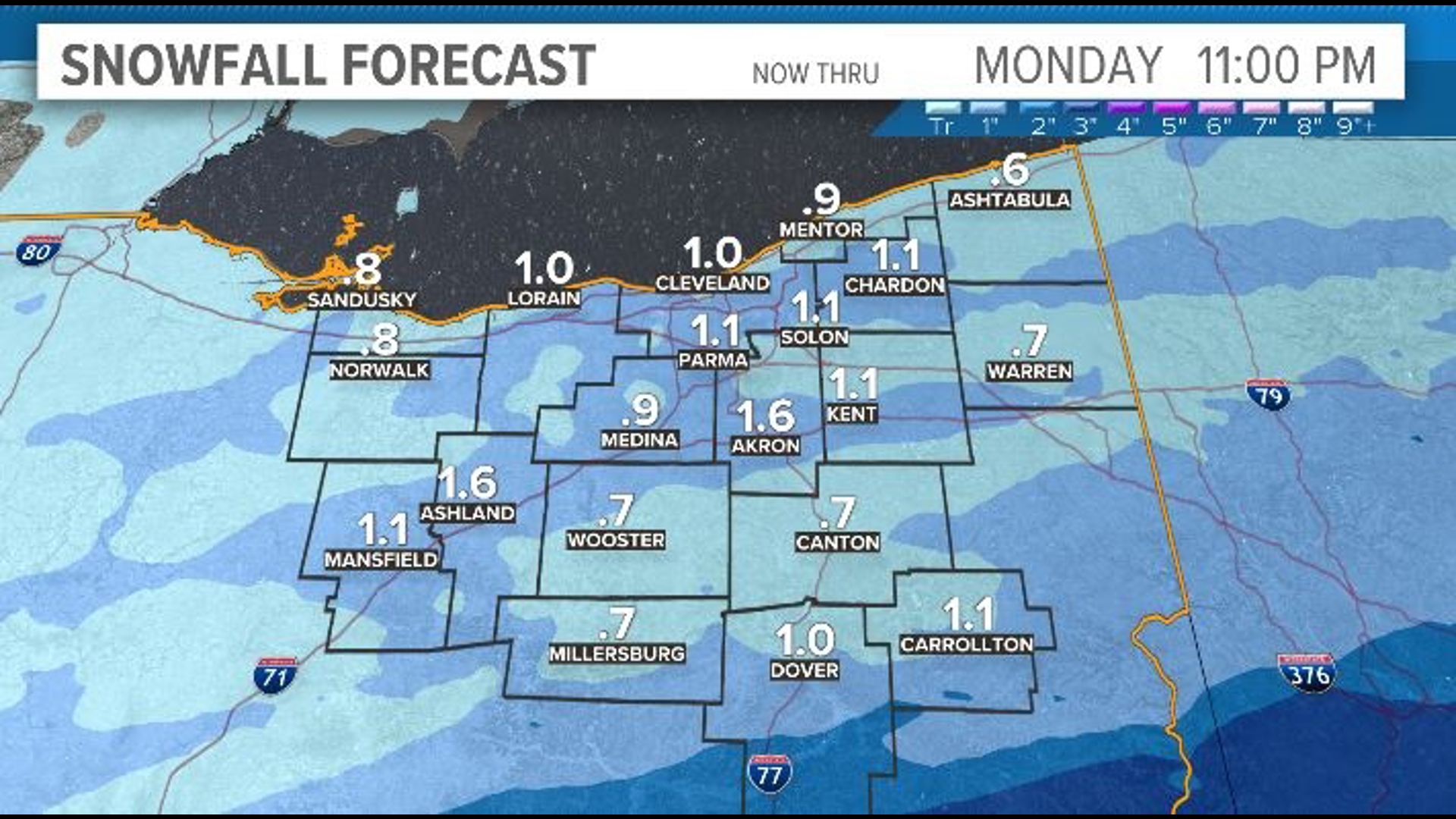 Weather Impact Alert: Lake-effect snow and gusty winds | wkyc.com