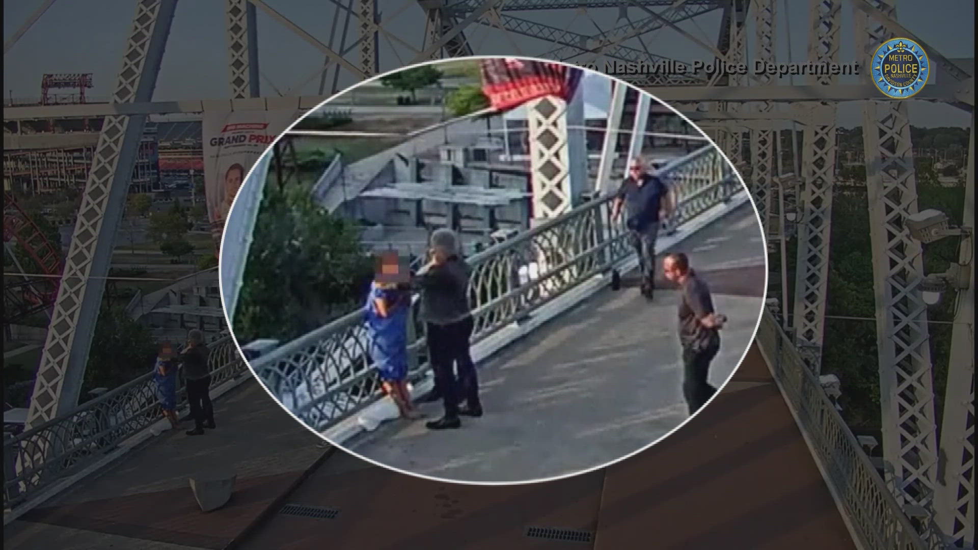 Police said the woman was distraught at the time. The video shows Bon Jovi and others comforting the woman and convincing her to come off the ledge.