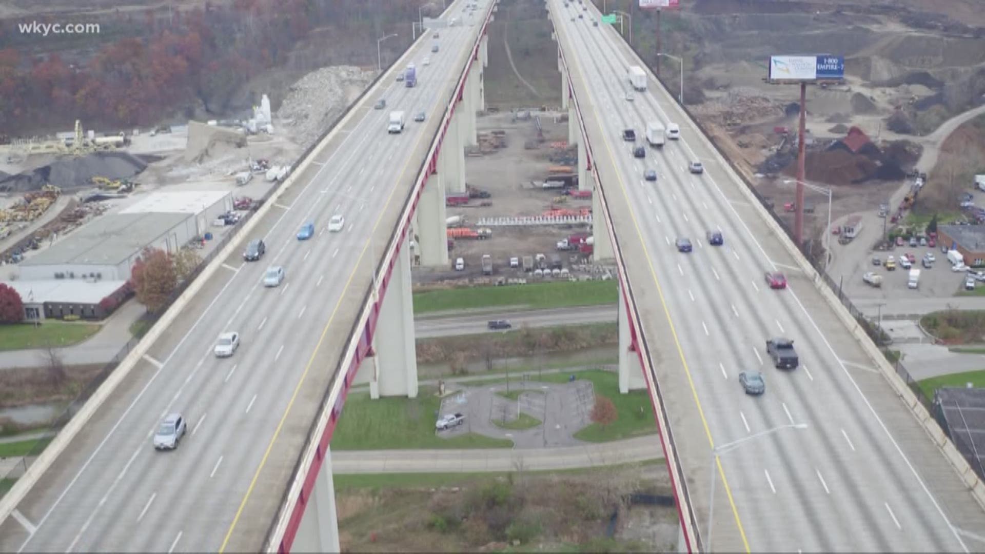 July 18, 2018: Drivers can expect some lane restrictions as construction takes place on the Valley View bridge along I-480.