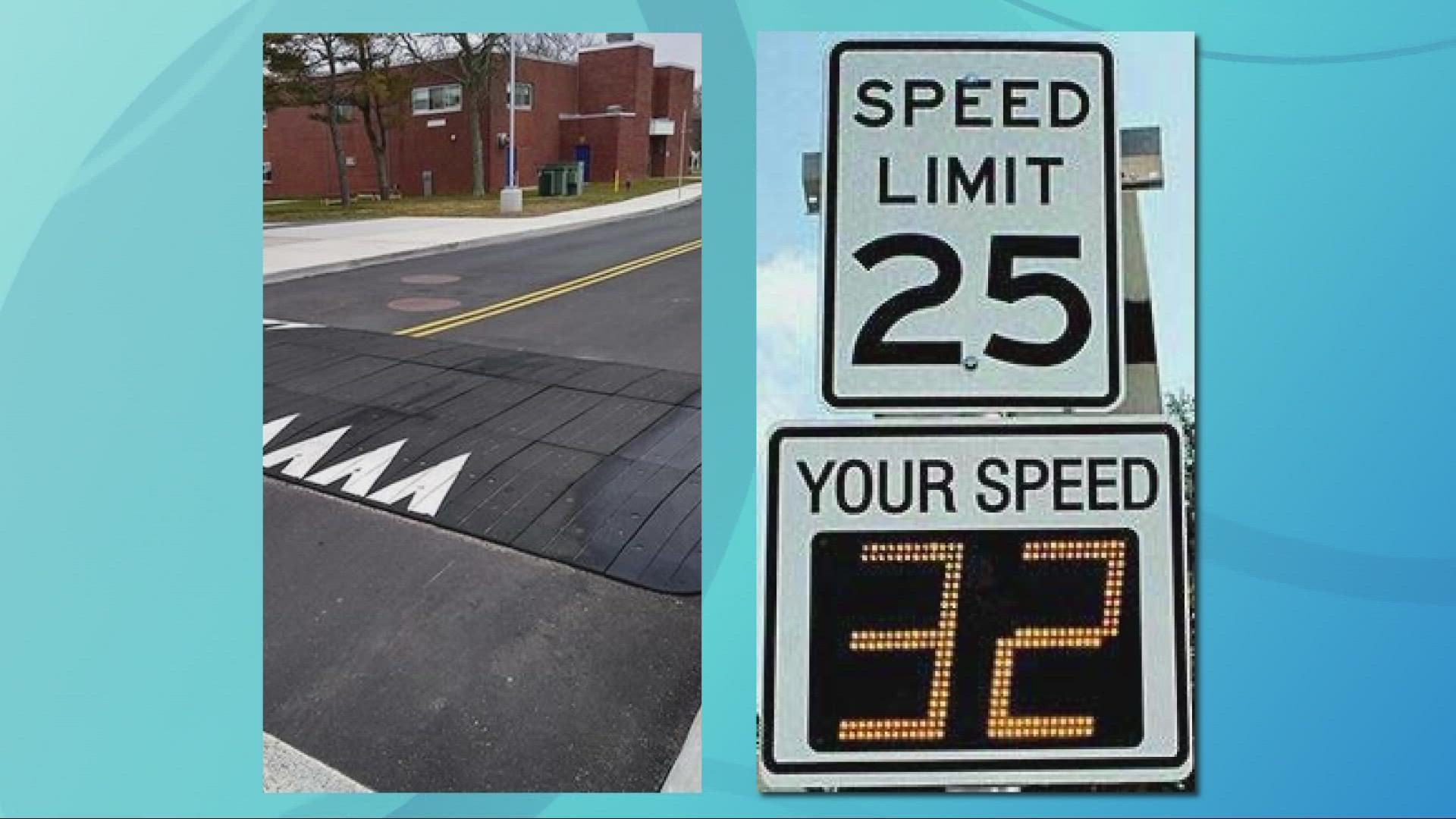 Ten radar speed feedback signs have been installed at strategic locations. The city will begin setting up rubber modular speed tables on nine residential roads.