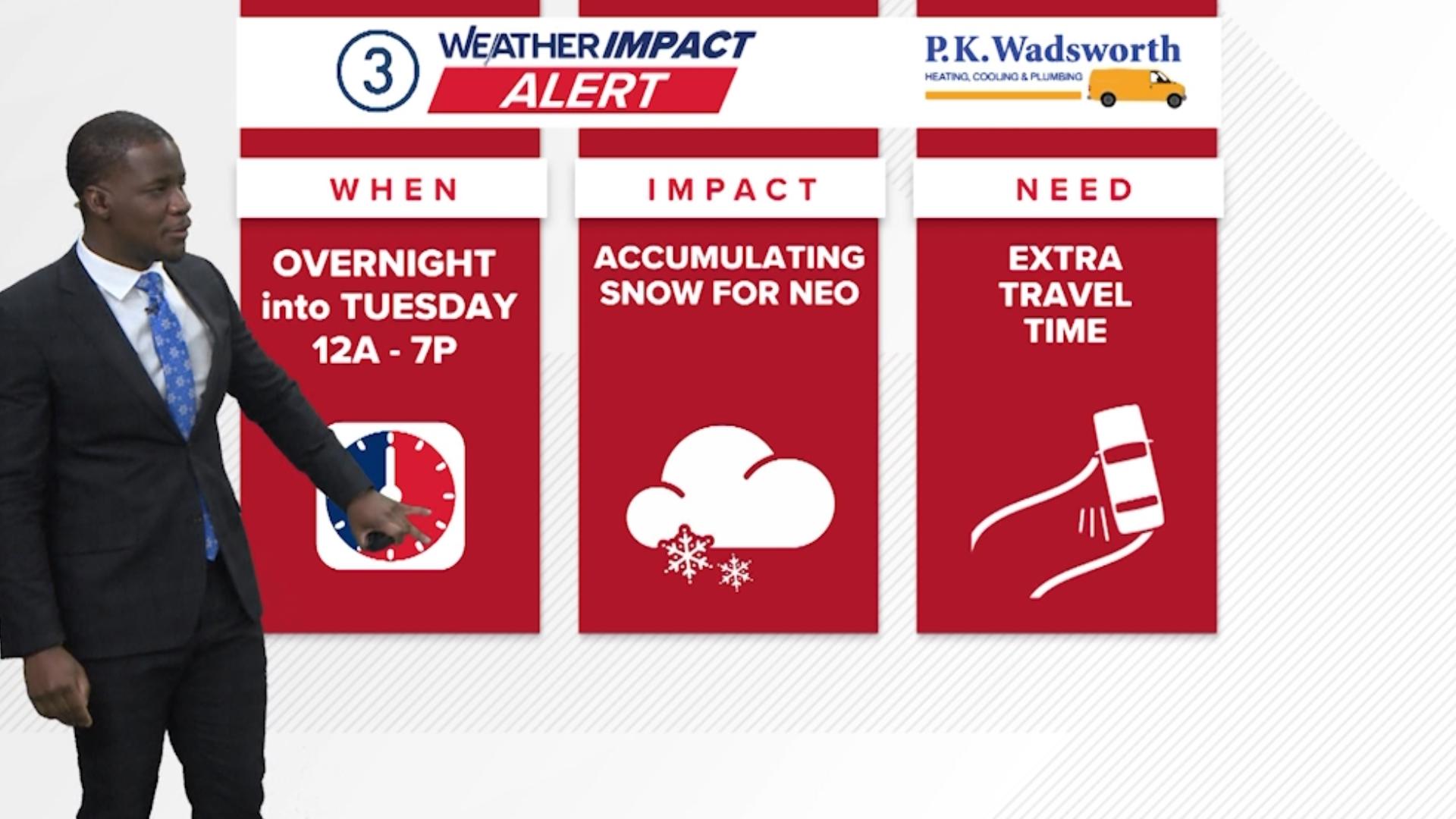Weather Impact Alert: Tracking snow headed to Northeast Ohio on Dec. 1 ...