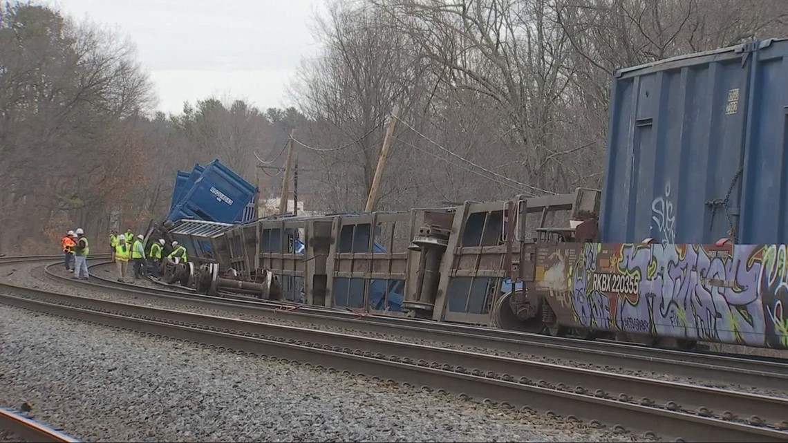 Massachusetts train derails; no hazardous cargo reported