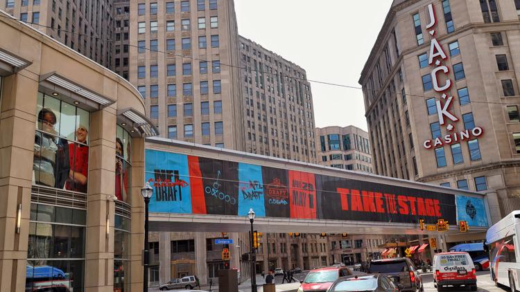 Cleveland NFL Draft: Helmets line Mall C ahead of NFL Draft