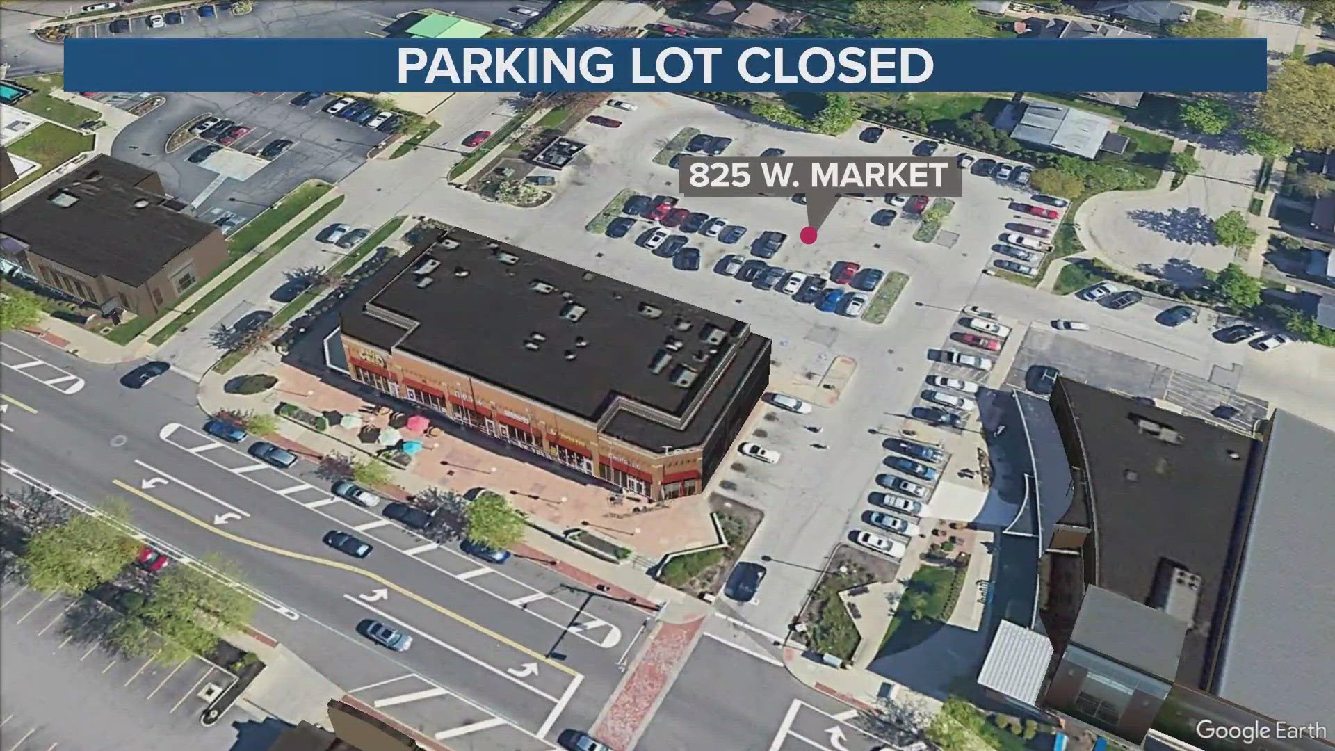 Starting today, the parking lot behind the Chipotle restaurant at 825 West Market Street will closed on weekend evenings 'for the foreseeable future.'