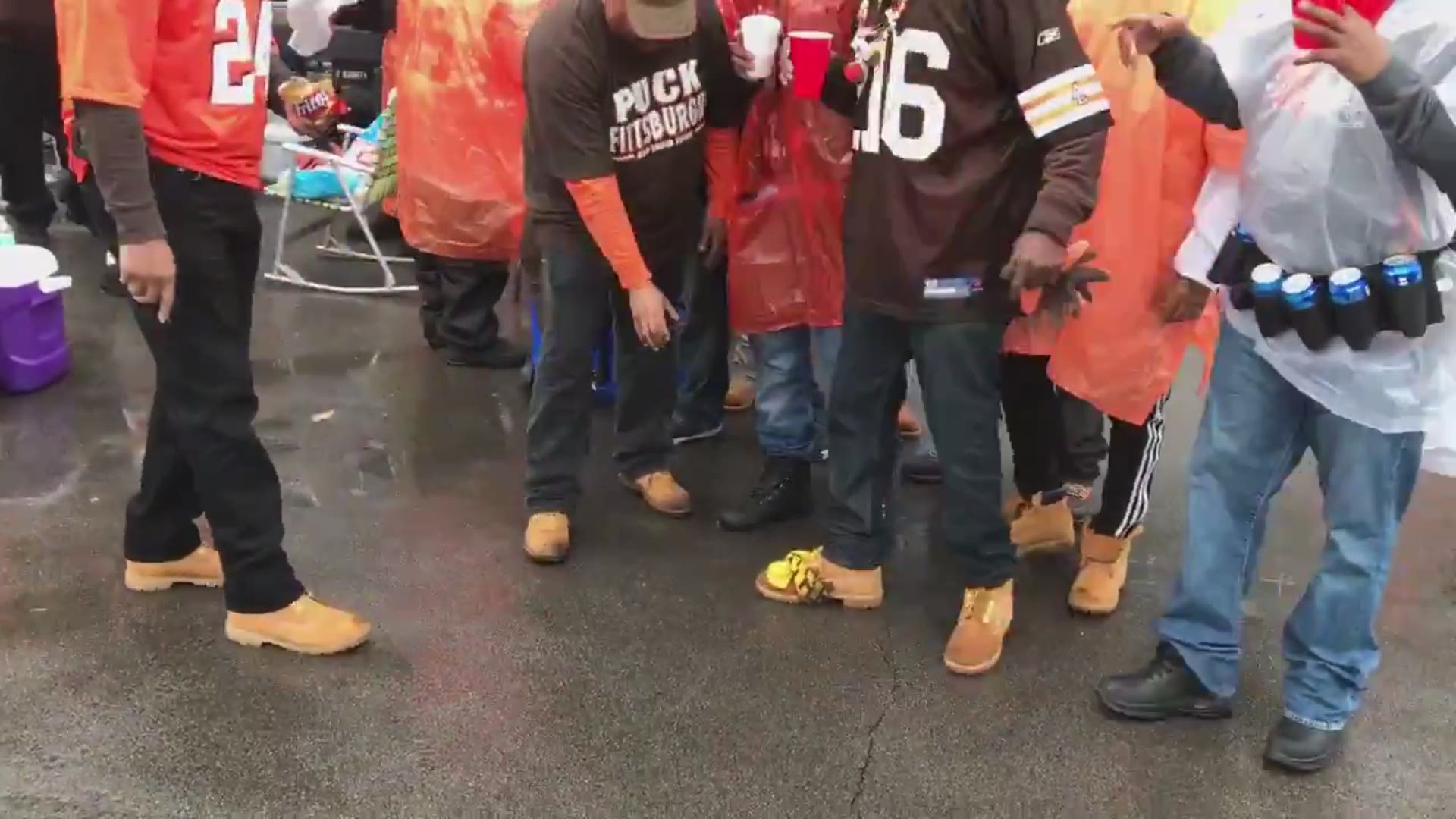 Cleveland Browns fans tailgated outside of Heinz Field in Pittsburgh ahead of today's game against the Steelers, and they were not shy about their support.