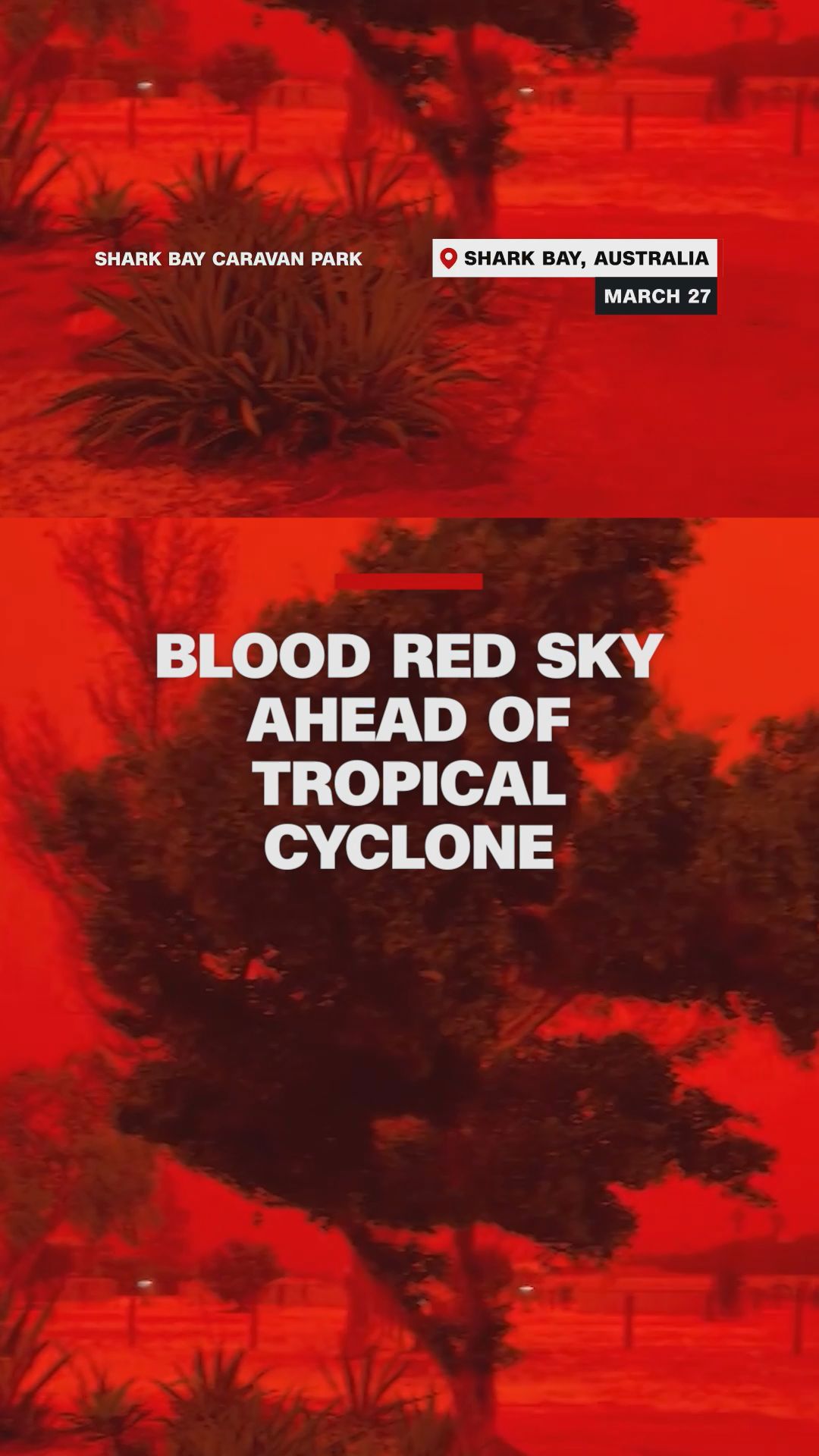 Australia Red Cyclone Australia's sky turns blood red before Tropical Cyclone Narelle makes ...