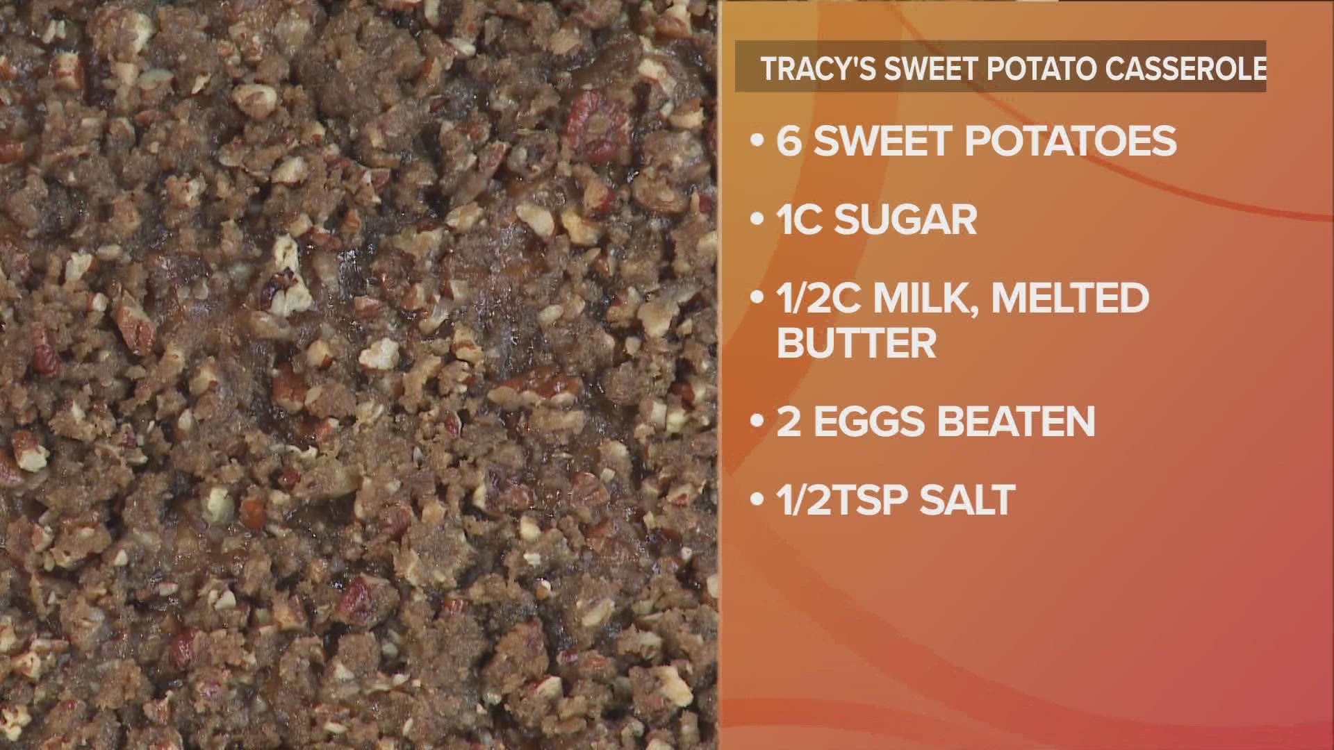 With Thanksgiving approaching, Jay Crawford's wife, Tracy, shows us how to make her sweet potato casserole.