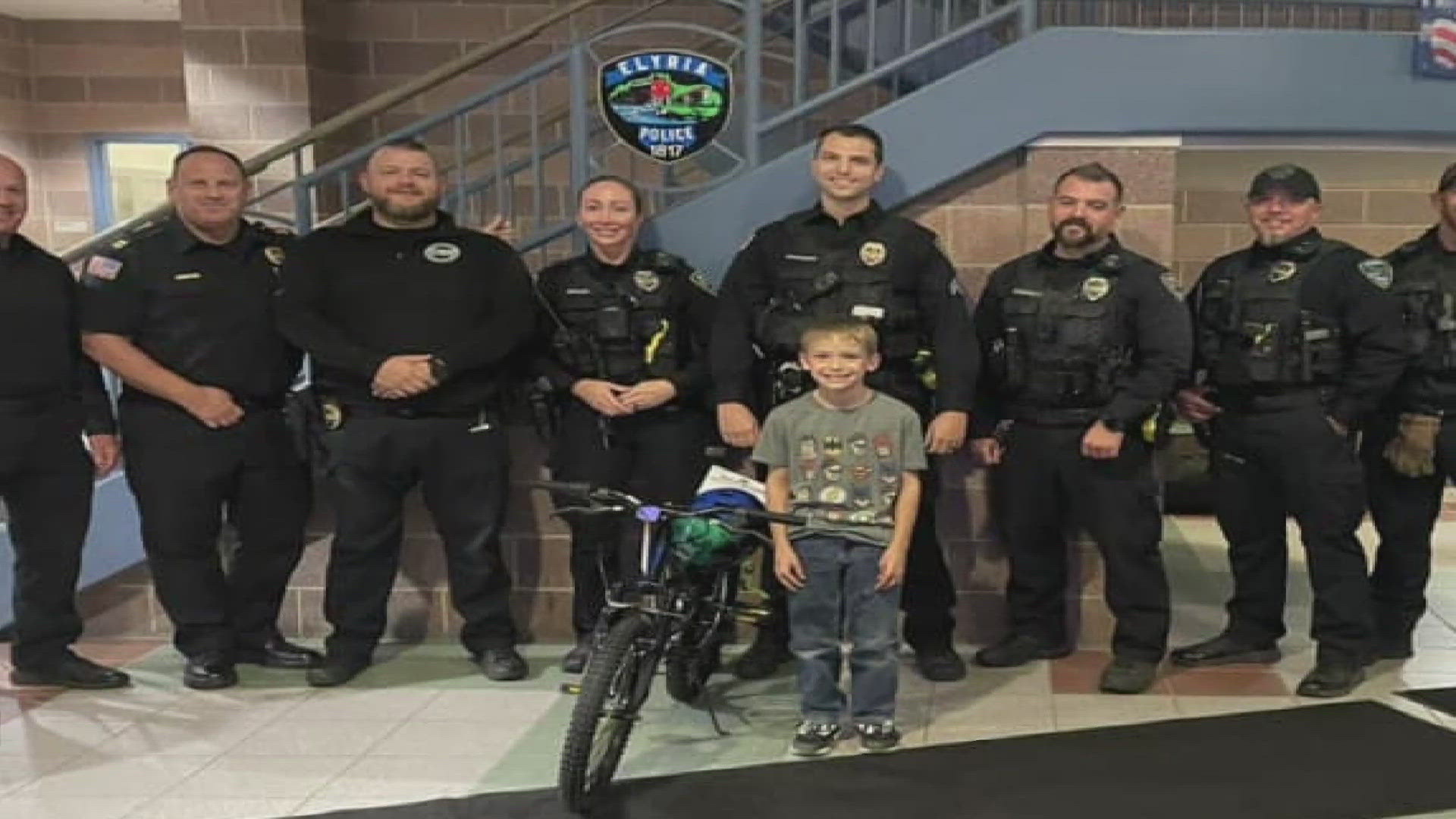 It's been almost two weeks since two Elyria boys were hit by a car while riding their bikes. One of the boys died from his injuries and the other received a gift.