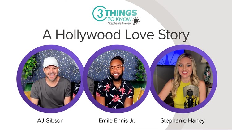 Newlyweds AJ Gibson & Emile Ennis Jr share their Hollywood love story leading up to their Pride month wedding: 3 Things to Know podcast