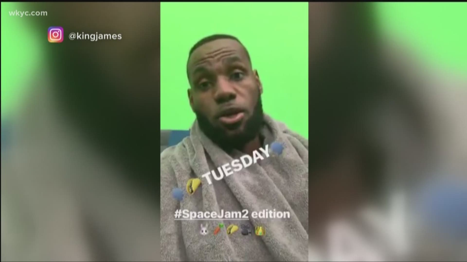 Filming a movie couldn't stop LeBron James from celebrating his favorite day of the week.