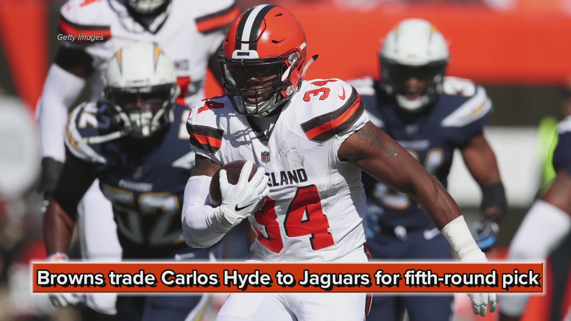 Cleveland Browns trade RB Carlos Hyde to Jacksonville Jaguars for fifth-round pick
