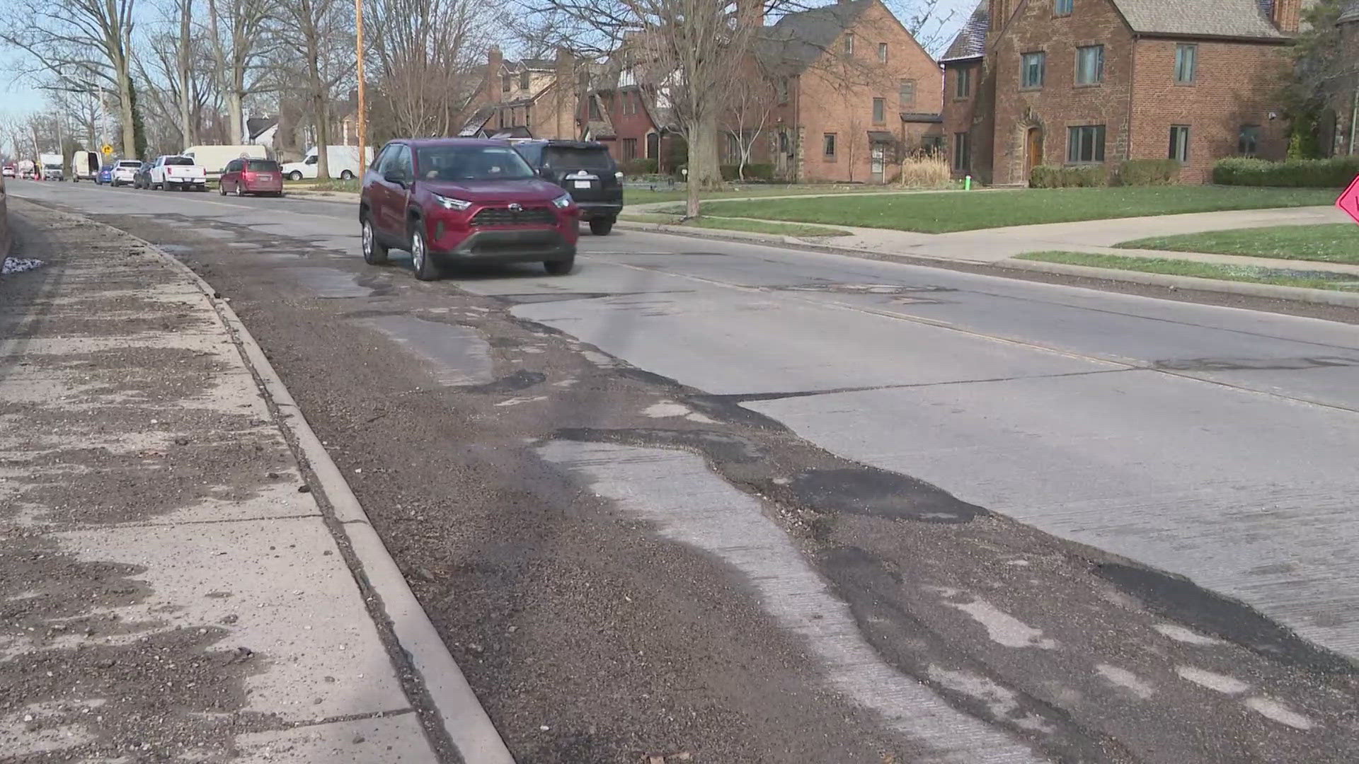 Driving Rough Conditions Pothole Report in Cleveland: Rough road conditions along Rocky River ...