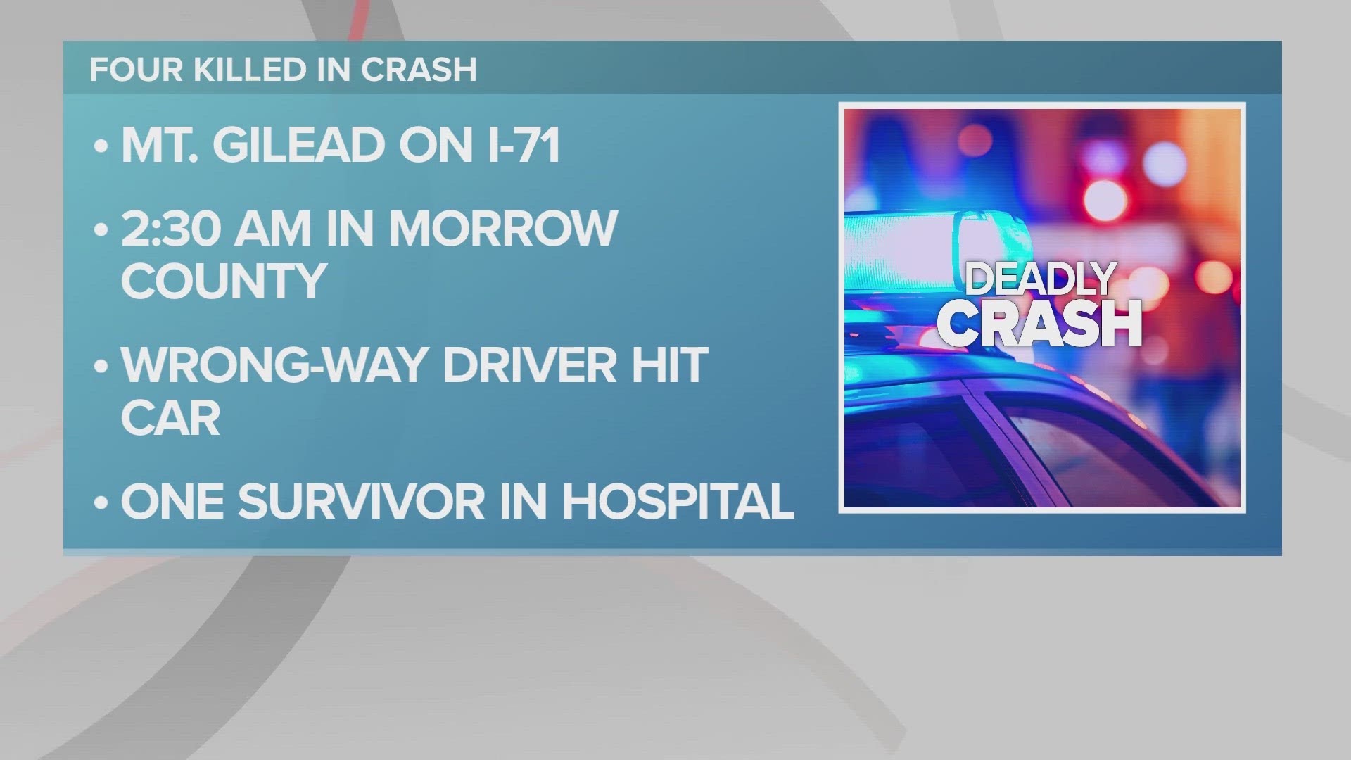 The fatal crash happened near milepost 152 in Franklin Township at approximately 2:38 a.m.