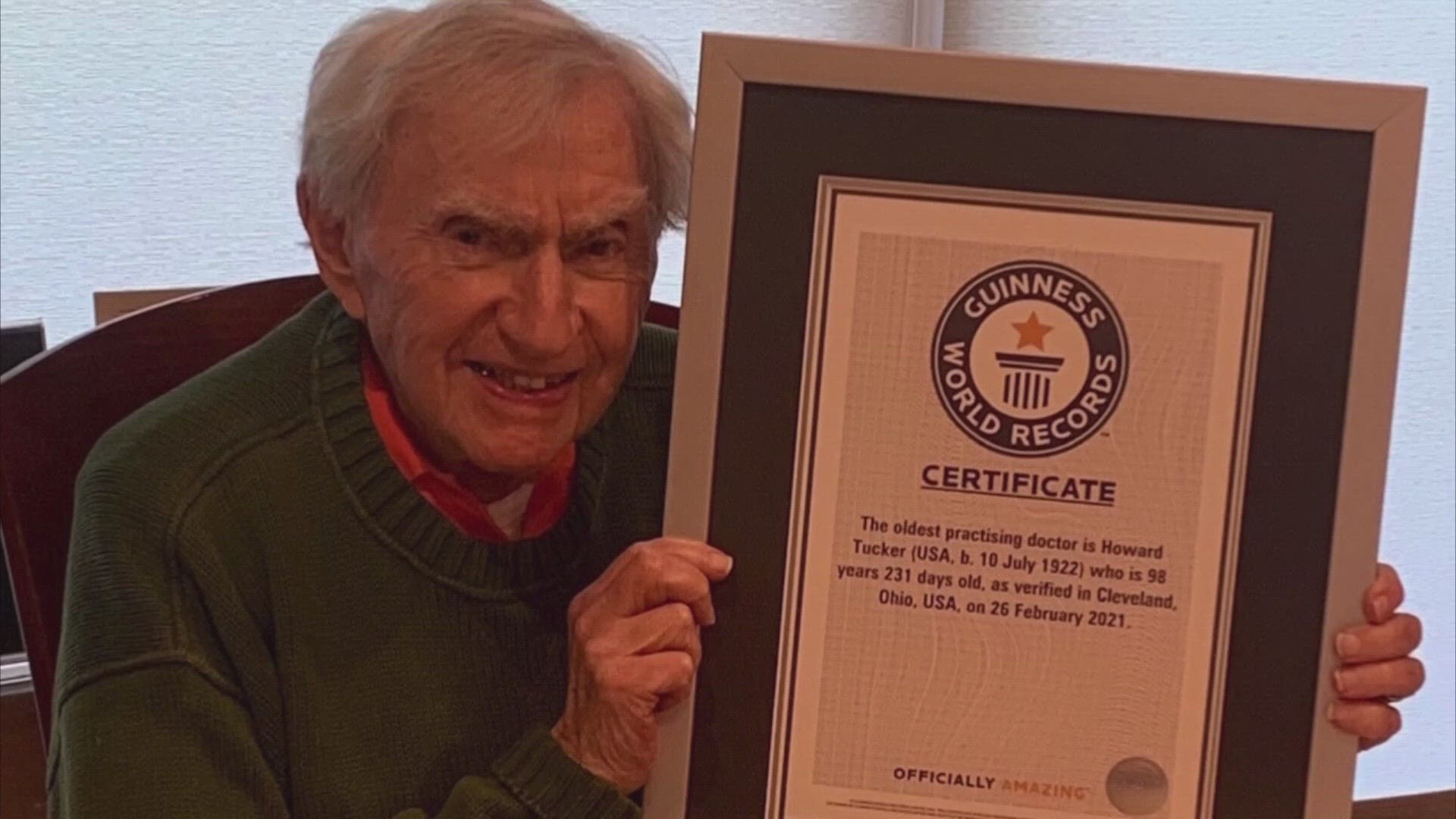 Dr. Howard Tucker is recognized by the Guinness Book of World Records as the oldest practicing doctor. Now, he can add movie star to his resume.