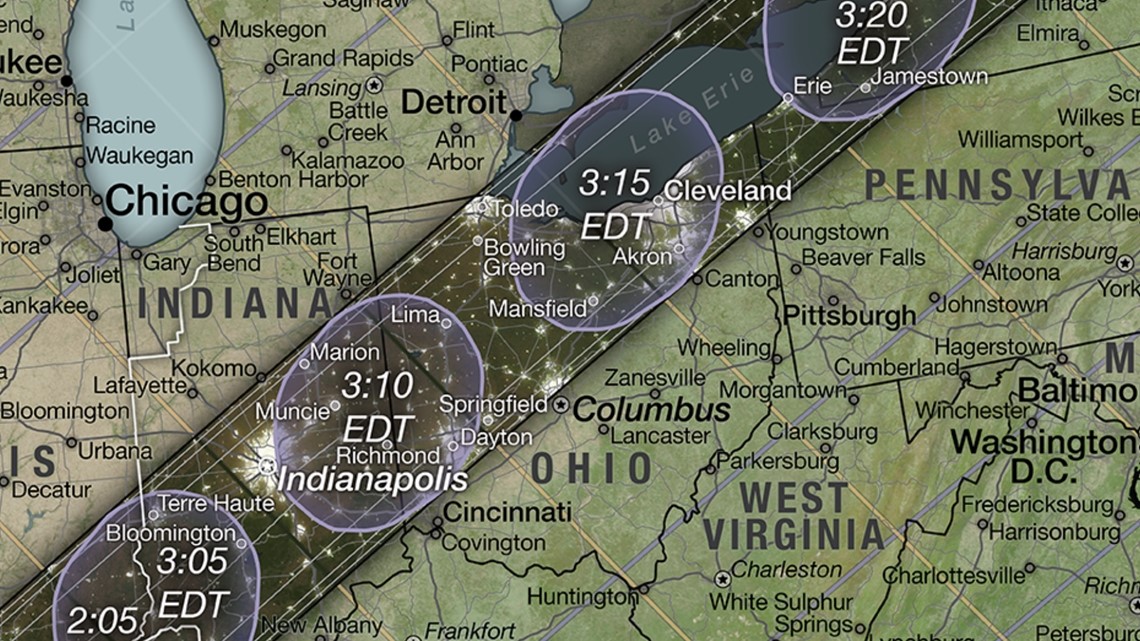 April 8 solar eclipse These Ohio locations will spend the longest time