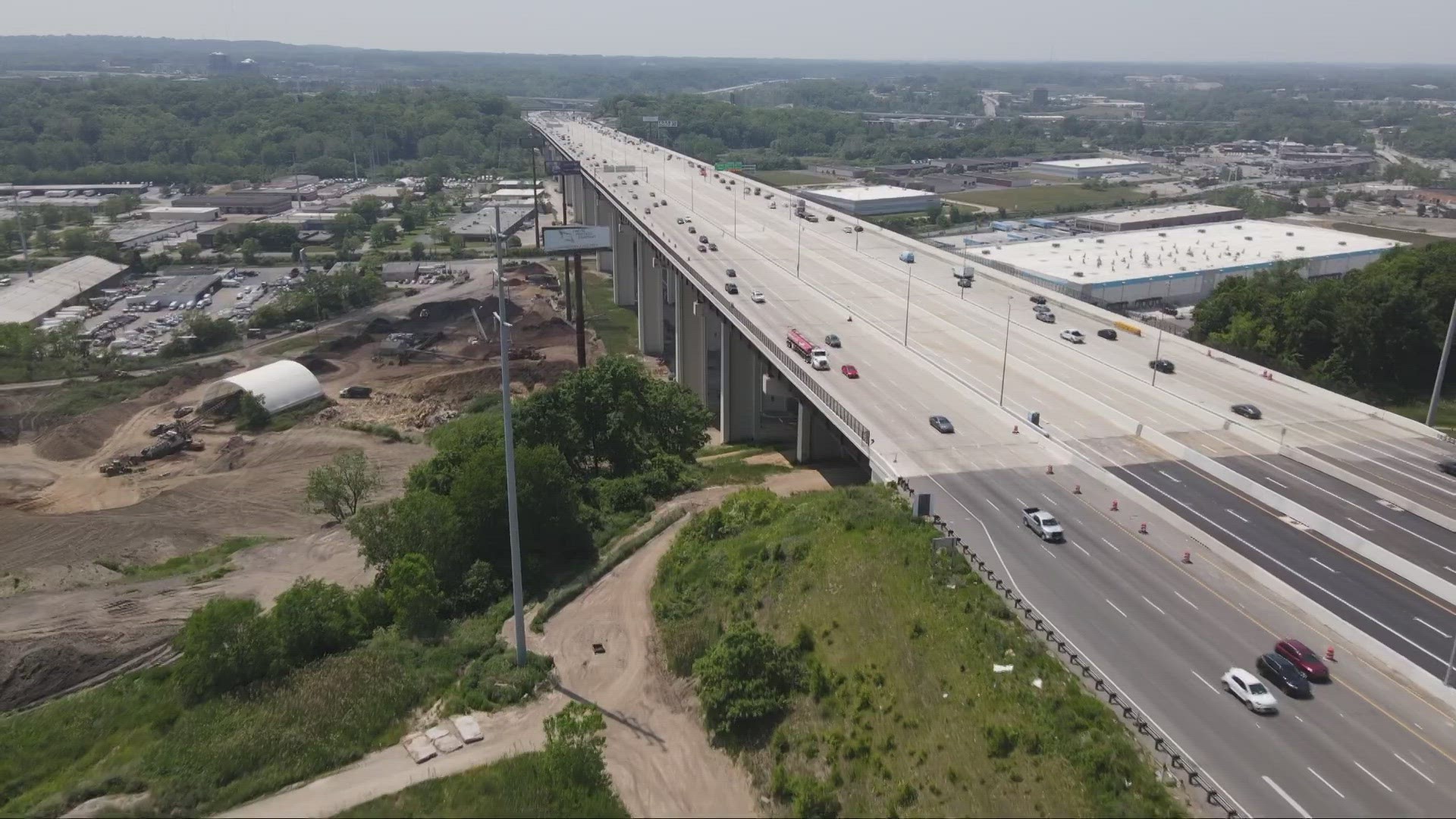 The new westbound center section of the Valley View Bridge is expected to open on Monday, June 5.