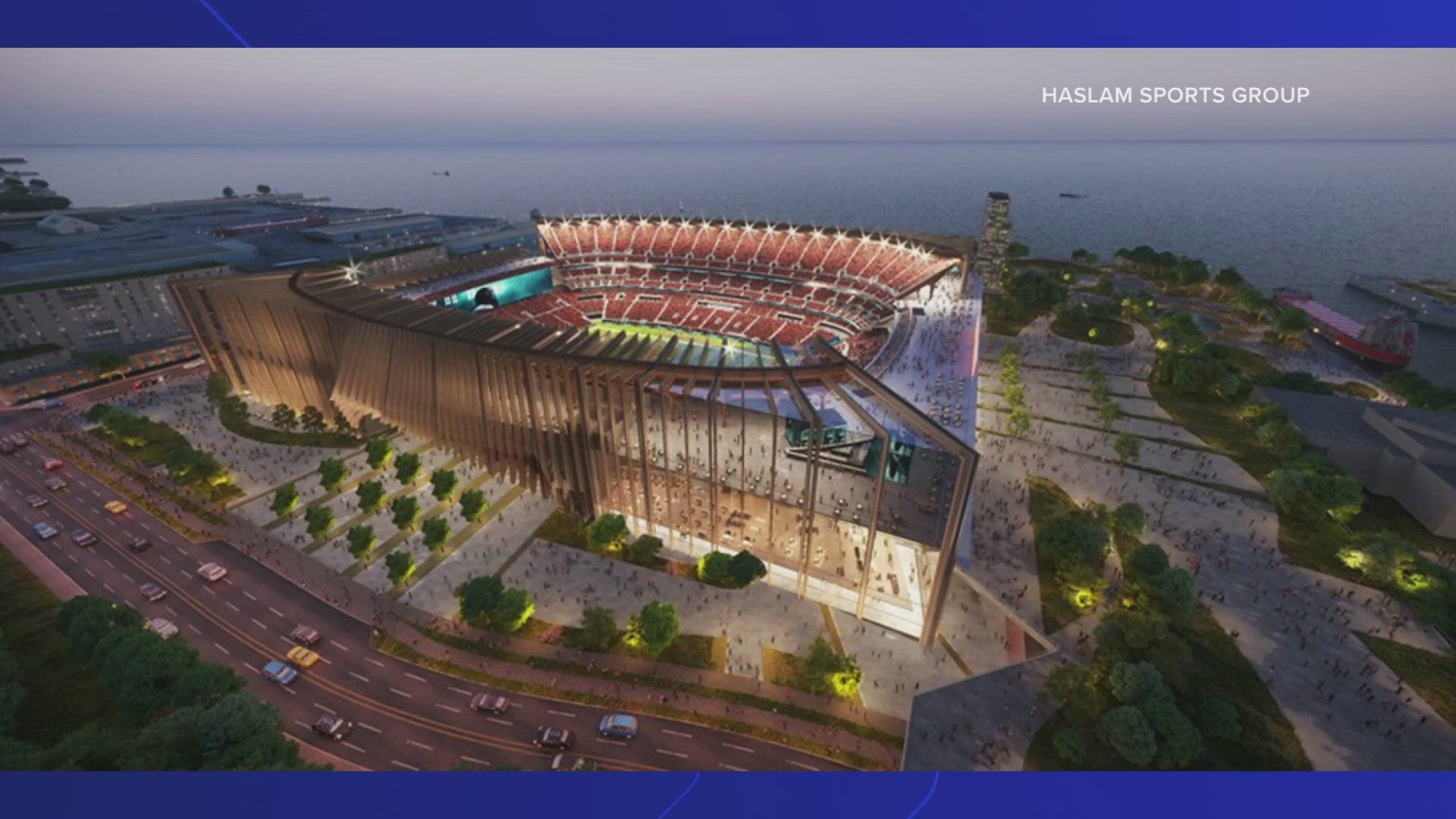 The Haslam Sports Group, owners of the Cleveland Browns, say the rendering was 'created as part of a process almost three years ago.'