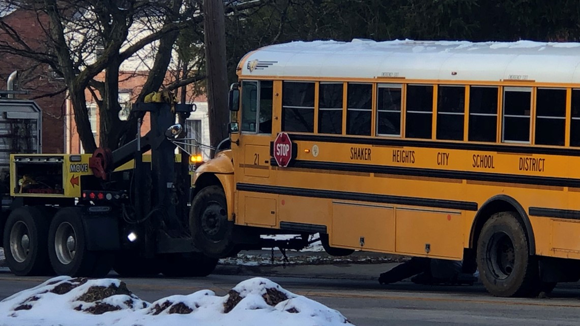 Shaker Heights school bus crashes into telephone pole
