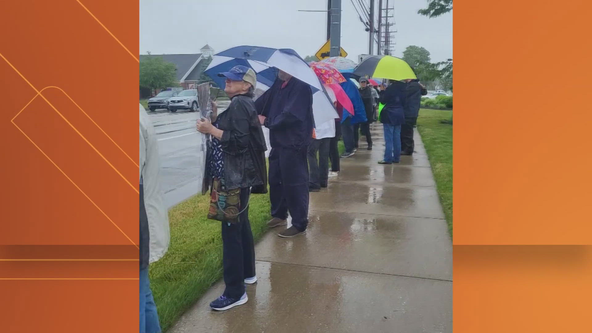 Protesters in Mentor, Avon and other areas braved the rain Saturday for 'No Kings' demonstrations against the Trump administration.