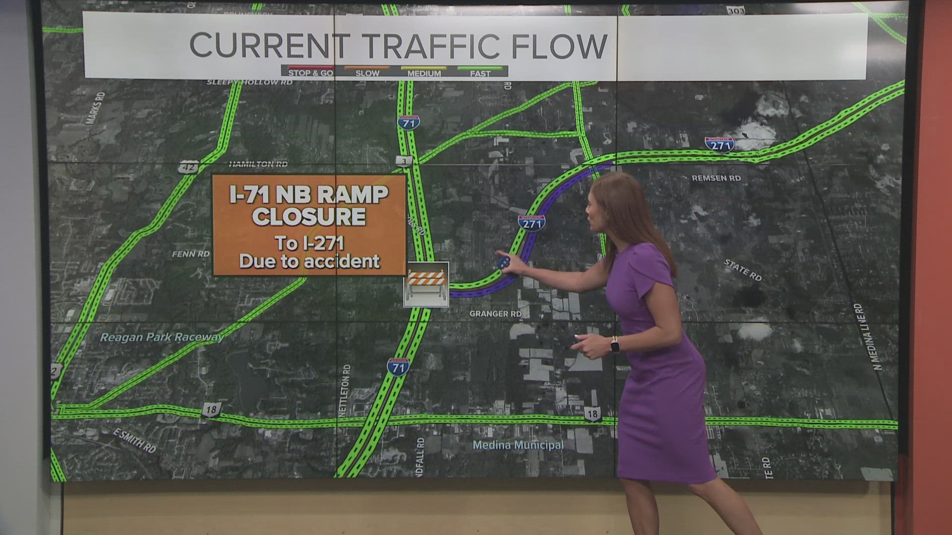 Semi rollover closes ramp from I-71 North to I-271 North: See the