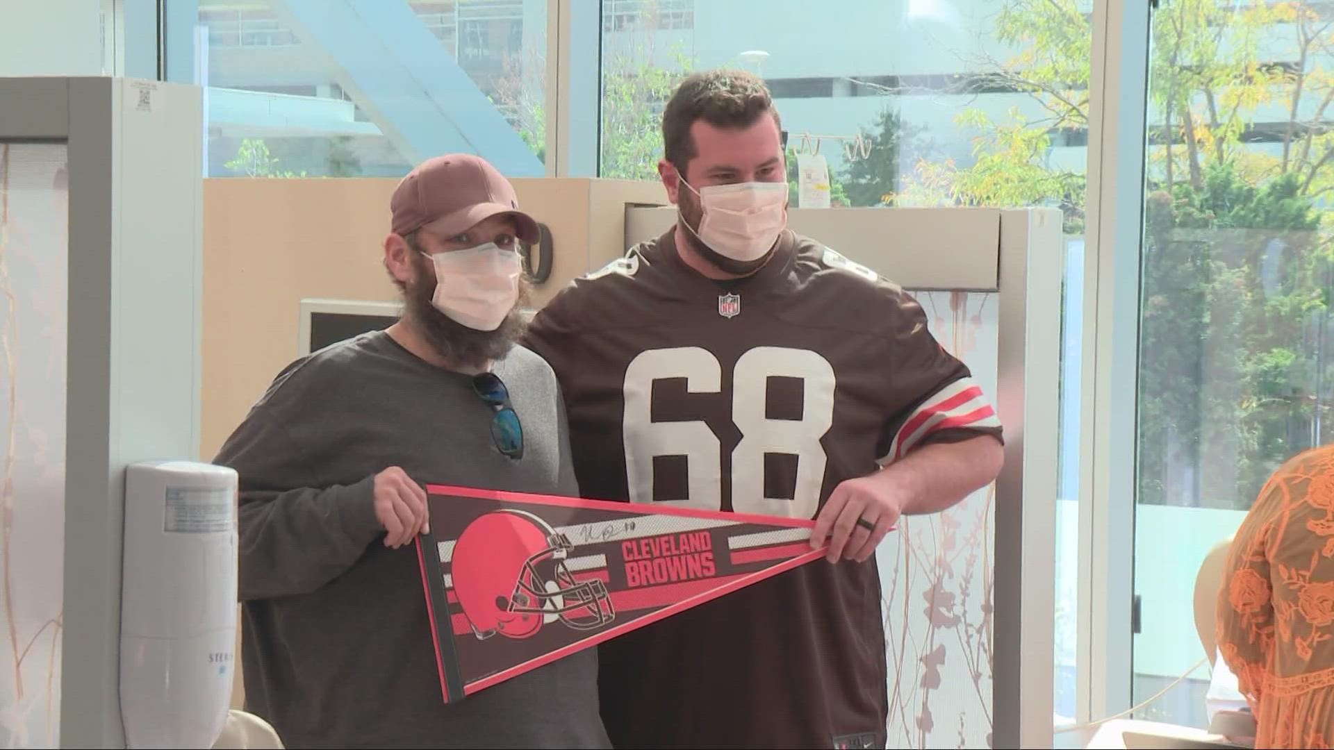 The players will visit the patients as part of the Browns Give Back initiative.
