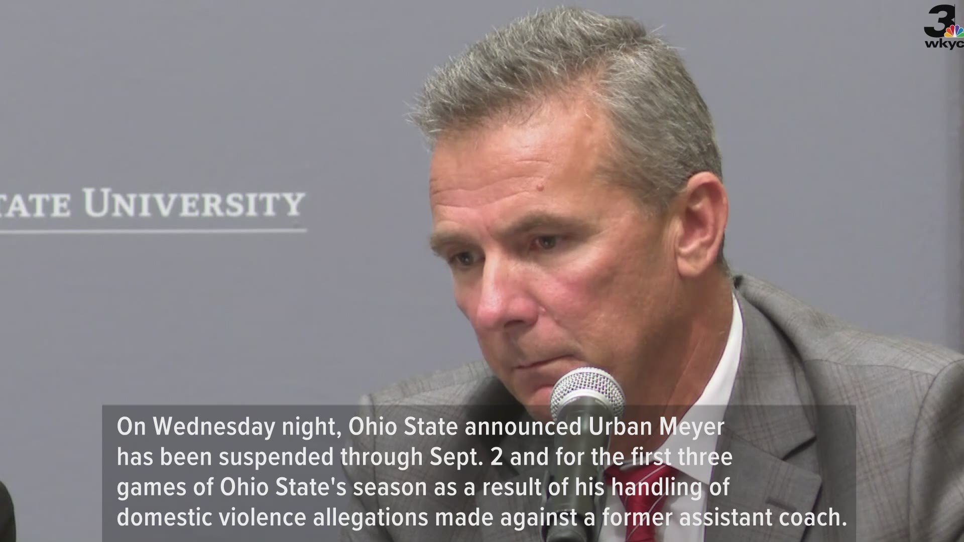 Ohio State announced Urban Meyer has been suspended