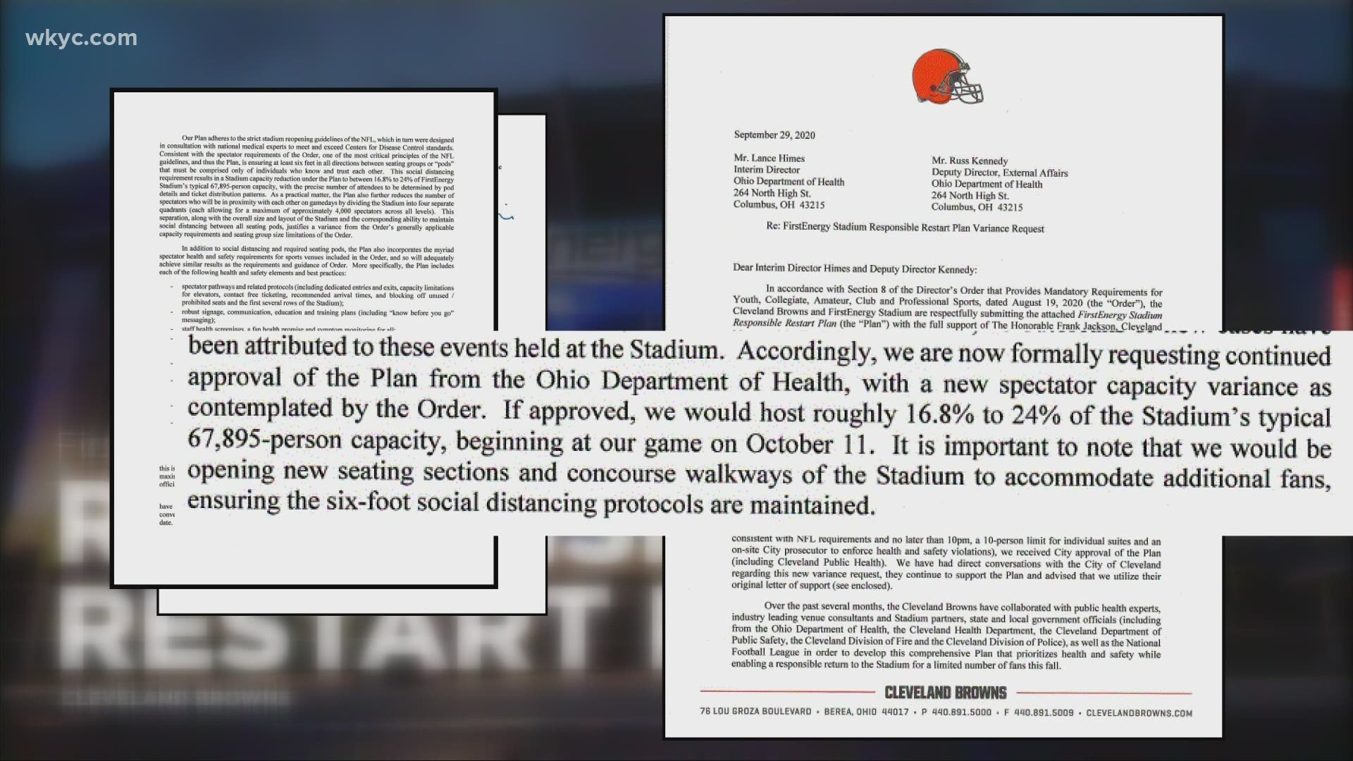 Browns asking Ohio health leaders to allow more fans at stadium