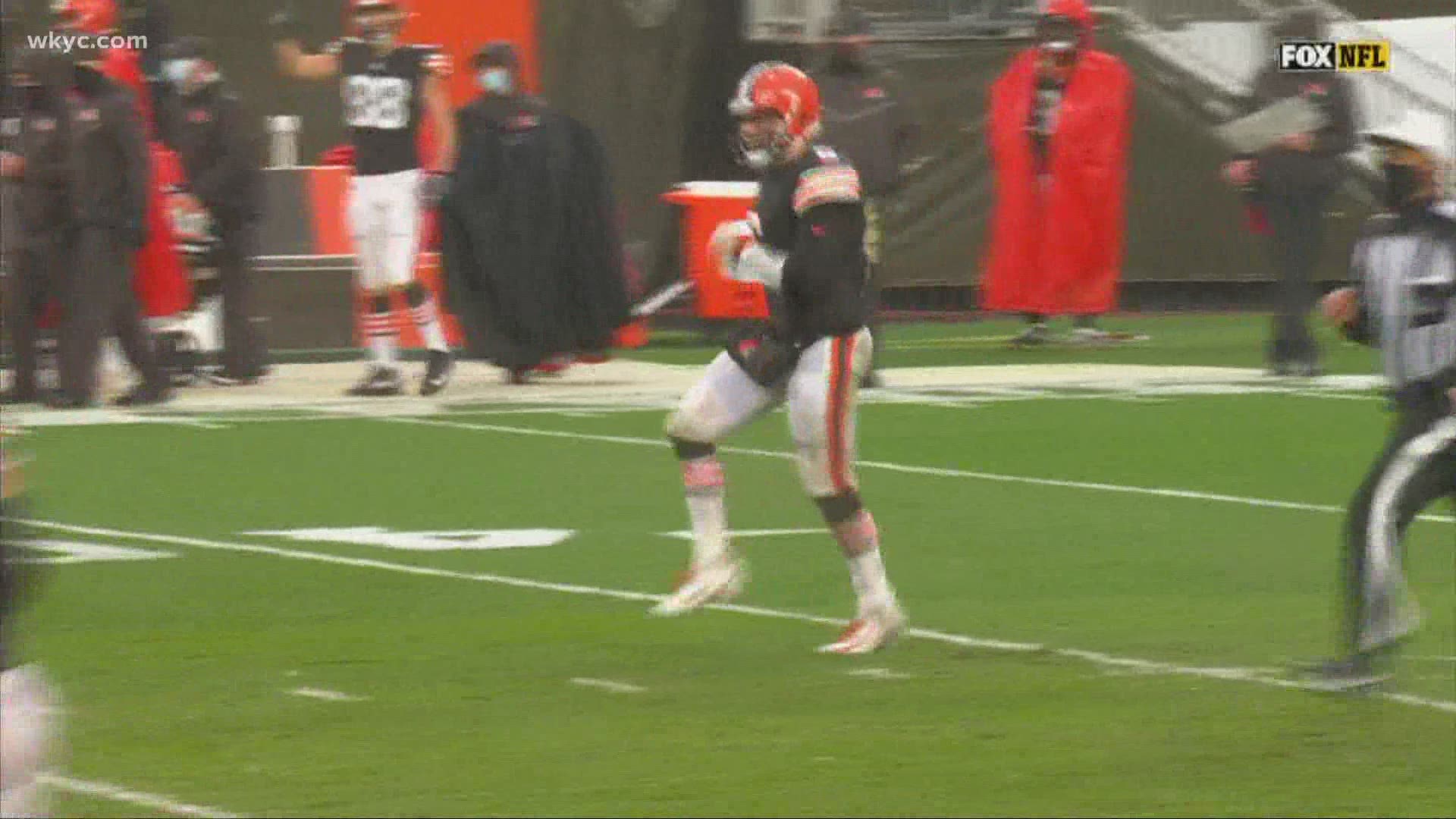 Baker Mayfield shotguns the QB competition in the scoreboard beer chug