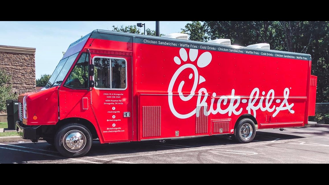 A Chickfila food truck has officially hit the streets of Strongsville